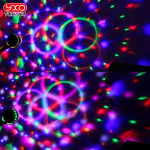 Sound Activated Rotating Disco Ball Party Lights 15W RGB LED Stage Lights Laser Projector Light For Christmas Wedding Festival