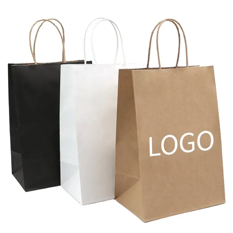 Venta caliente Shopping Craft bolsa de compras de papel kraft bolsa de embalaje de papel Kraft