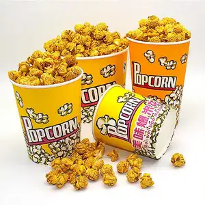 Popcornpapier Container Bioscoop Emmer 32Oz Papieren Verpakking Popcorn Emmer Aangepaste Popcorn Cup