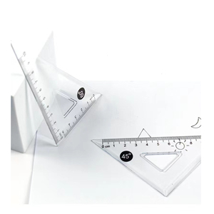 Juego de 4 Reglas Triangulares de Ángulo Recto de Plástico ABS Transparente de Alta Calidad con Logotipo Personalizado para Uso Escolar y Doméstico - Product Image 3
