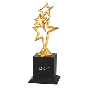 Trophée étoile en métal plaqué or, argent, bronze, modèle 653 A B C Durable, base gravée pour les sports et les jeux - Product Image 1
