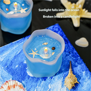 Vente en gros de bougies parfumées au gel de style <span class=keywords><strong>marin</strong></span> luxueuses <span class=keywords><strong>et</strong></span> personnalisées avec des coquillages |   Parfum d'ambiance pour mariage, décoration de maison pour Thanksgiving <span class=keywords><strong>et</strong></span> Noël - Product Image 1