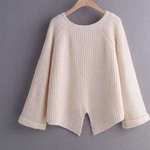 2024 estilo europeo y americano <span class=keywords><strong>cuello</strong></span> redondo manga larga rollo puños dobladillo decorativo mangas divididas suéter suelto ropa de <span class=keywords><strong>mujer</strong></span> - Product Image 5