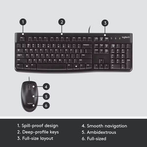 <span class=keywords><strong>Clavier</strong></span> filaire USB Logitech K120 MK120 noir en gros, <span class=keywords><strong>clavier</strong></span> de bureau pour PC portable, bureau, 104 touches, <span class=keywords><strong>clavier</strong></span> pleine taille - Product Image 2