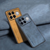 Étui de luxe pour homme d'affaires pour Redmi K100 K90 Pro Max /Champaion /Poco F9 F8 Ultra /Pro, en cuir de mouton, coque arrière tout compris