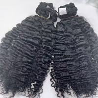 Lot de Cheveux Indiens Bruts, Cheveux Bouclés Vietnamiens Birmans, Tissage Humain à Tresser, Fermeture en Dentelle HD, Frontal, Extensions Adhésives, Cheveux en Vrac, Blond 613