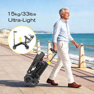 Scooter de mobilité pliable de voyage, style valise, 15 kg, avec charge magnétique NFC, double batterie, longue autonomie, moteur sans balais - Product Image 1