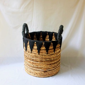 Dione Rattan Basket, crafted from banana fiber and macrame, blending natural textures for a stylish, eco-friendly accent piece - Product Image 1