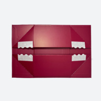 Boîte cadeau en carton rigide rouge bordeaux à rabat magnétique pliable de taille A5 en gros