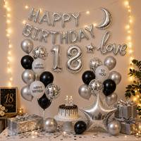 Ensemble de ballons pour décorations d'anniversaire, ballons 3D pour la décoration de la chambre des filles et des garçons