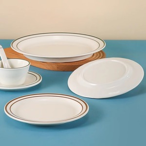 Simple <b>melamine</b> round Western-style dinner <b>plate</b>, commercial serving <b>plate</b>, shallow <b>plate</b>, flat <b>plate</b>, Western-style steak - Product Image 3