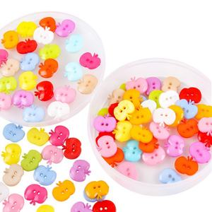 Venta Directa de Fábrica: Botones Rectangulares de Plástico con Dibujos Animados Coloridos para Niños Pequeños, Adhesivos para Pintar, Camisetas Infantiles, Manzana - Product Image 2