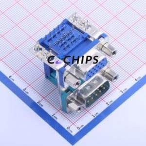 DM10191-H555-4F D-Sub/VGA Connector Bent Lead Through Hole High Density D-Sub/ Standard D-Sub Male/ Female 24P Right Angle - Product Image 1