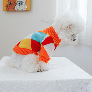 सस्ती कीमत नारंगी प्लेड पैटर्न बुनाई जैम्पर कुत्ते गर्म कोट बुनाई बिल्लियों और कुत्तों के लिए गर्म कपड़े - Product Image 5