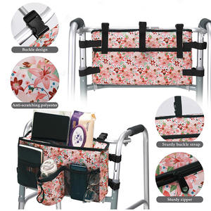 Bolsa de Almacenamiento Multiusos con Diseño Floral y Fácil Acceso para Adultos y Personas Mayores, Bolsa Organizadora Impermeable para Andadera - Product Image 1