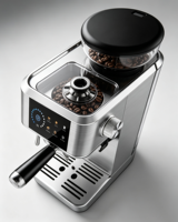 Cafetera Espresso Eléctrica Semiautomática Anbo Todo en Uno, Sistema de Preparación Francesa, 20 Bares de Presión, Acero Inoxidable Cónico, para el Hogar
