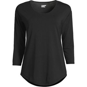 FOXA Camiseta informal de manga 3/4 para mujer, jersey ligero con cuello en U, tela suave - Product Image 2