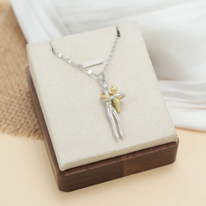 Collar con Colgante de Cobre Hug, Superventas, para Mujer, Cadena de Acero Inoxidable con Eslabones en Forma de O, Estilo Simple, Joyería de Moda para Uso Diario - Product Image 2