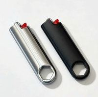Étui de protection portable pour briquet, doré brossé, avec logo personnalisé, vente en gros