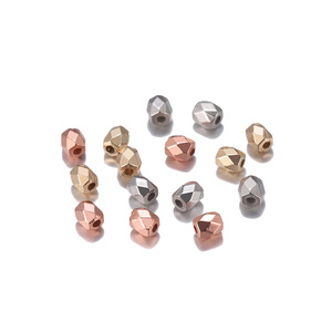 CCB Diamond Square Beads Metal <b>Spacer</b> Beads For Jewelry Making 8mm Gold Rhodium Plated Loose Beads AC0470 - Product Image 3