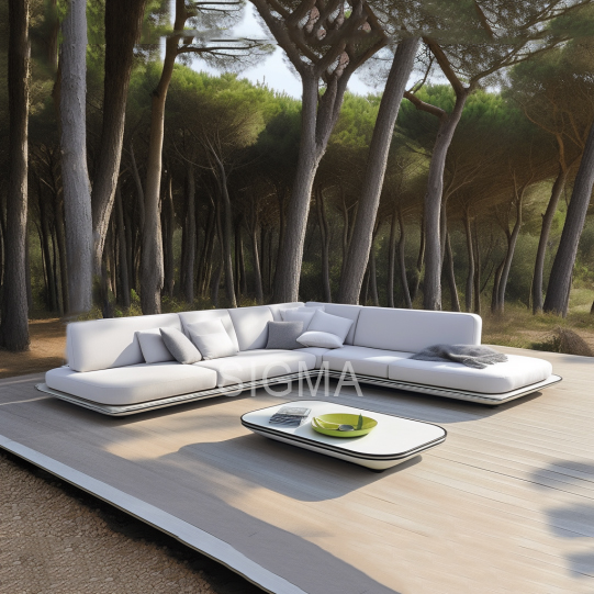 Luxury Outdoor Garden Aluminum Sofa Set Furniture Fabric Outdoor Sofa Set