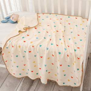 Couverture en mousseline pour bébé, personnalisée, luxueuse, confortable, 4 couches, pour filles, style européen et américain, toute saison, écologique - Product Image 5