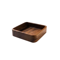 Assiette de tasse à thé rectangulaire japonaise Plateau en bois de noyer Assiette à collation en bois massif Assiette à collation en bois sec