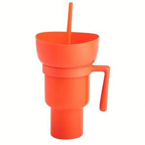 Gobelet réutilisable 32oz avec bol intégré pour couples, idéal pour les soirées cinéma et les événements festifs – Le choix créatif pour les popcorns. - Product Image 1