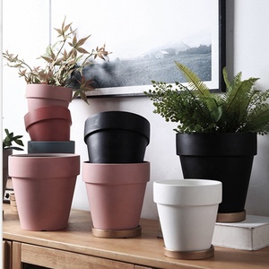 4 "5" 6 "vasi da fiori in ceramica di colore vasi per fioriera in ceramica vaso in Terracotta con vassoio in oro per la decorazione domestica - Product Image 3