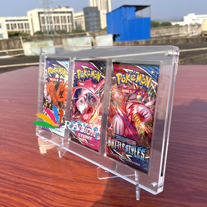 Rõ ràng từ nắp 4 khe cắm có thể tái chế di động thân thiện với môi trường Acrylic Pokemon Booster Pack trường hợp - Product Image 3