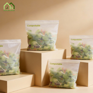 卸売価格上昇中 カスタムロゴ入り堆肥化可能再封可能ジップロック スナックサンドイッチ食品保存包装袋 - Product Image 1