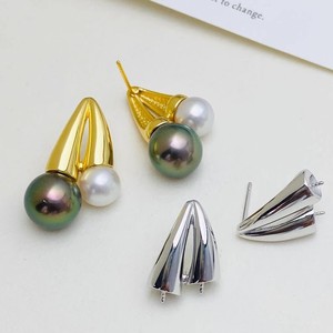 22512 S925 <b>Silver</b> Jewelry <b>Earrings</b> DIY Double <b>Pearl</b> with Empty Bracket 8-11mm Beads Accessories and Earnail - Product Image 3