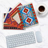 Décoration de table orientale de luxe, tapis miniature turc personnalisé, ensemble de 4, tapis pour tasse à thé ou à café, sous-verre