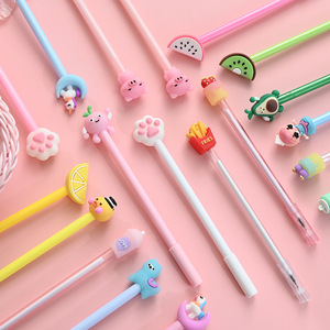 LongPrachtige Custom Cartoon Custom Kerst Schattig Relatiegeschenk Cartoon Gel Pen Zacht Rubber Schattige Meisje Pennen - Product Image 3