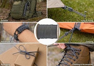 Cuerda de Paracaídas de Poliéster y Nailon Resistente, 7 Hilos, 325 Pies, Cuerda Trenzada para Tiendas de Campaña, Cuerda de Paracord de 4 mm, Cuerdas de Sujeción - Product Image 5