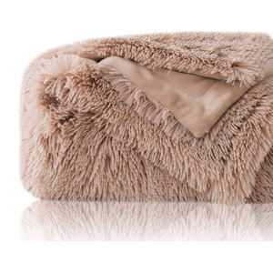 مخصص طباعة مزدوجة طبقة دافئ دافئ رقيق شيربا الصوف طويل الشعر لينة PV الفراء أريكة سرير المنزل بطانية الشتاء رمي - Product Image 6