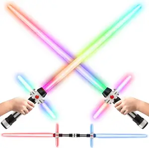 Led Illuminated Cross Sword With Sound For Themed Party Handheld Super Lightsaber