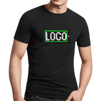 Camiseta Unisex de Algodón con Pantalla LED RGB Controlada por Aplicación, Batería Recargable de Litio, Mensajes Desplazables Programables para Fiestas