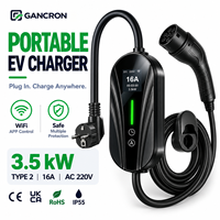 Chargeur EV portable Eu Home 3,5 kW Type 2 16A AC 3 broches 220V, station de charge intelligente avec application Wifi pour véhicule électrique, qualité supérieure