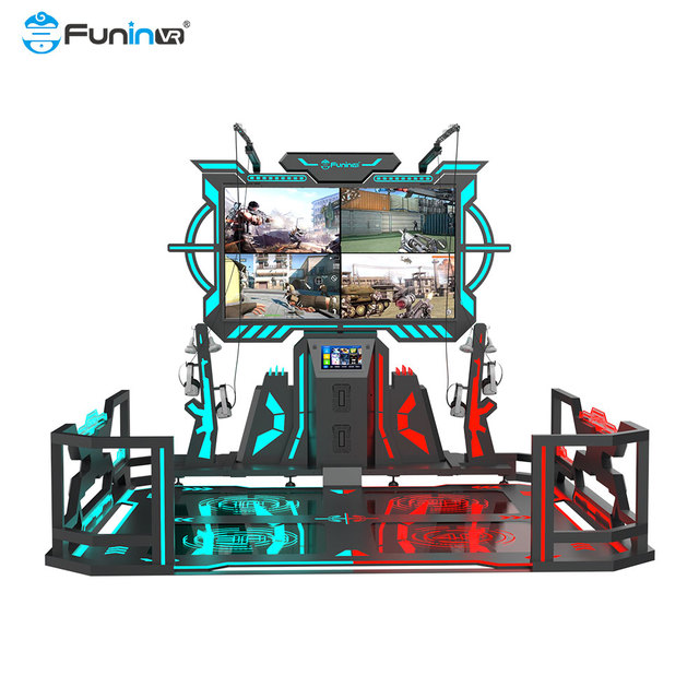 FuninVR Indoor 4-Player FPS VR Shooting Simulator Gaming Arena 30 Games Metal Construction for Shopping Mall Adventure Park Use