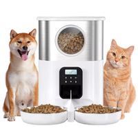 Distributeur intelligent pour animaux de compagnie, bouton de capacité de 5L, contrôle par application Wifi, deux bols d'alimentation, réglage intelligent de la minuterie, double mangeoire automatique pour animaux de compagnie