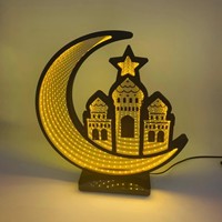 Lampe tunnel LED TSINYE Ramadan Mubarak, croissant de lune et mosquée, veilleuse pour la décoration du Ramadan, décoration de table à la maison