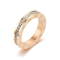 Schlichtes und Trendiges Design Doppelreihiger Schlamm-Diamant Edelstahlring, ein Modischer Diamantbesetzter Damenring als Geburtstagsgeschenk