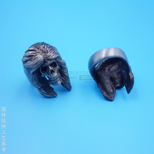 European Punk Style <b>Skull</b> <b>Ring</b> Zinc Alloy Men's Jewelry Antique Black Gift - Product Image 3