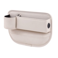 Organisateur de rangement pour l'espace entre les sièges de voiture en cuir PU avec porte-gobelet et poche pour accessoires intérieurs de voiture