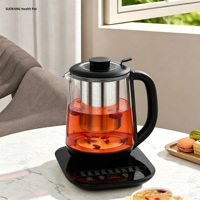 Bouilloire Électrique Sans Fil 1,8 L avec Contrôle de Température, Idéale pour Préparer des Préparations pour Bébés, Eau Sûre, Style Samovar Arabe, en Verre Intelligent, pour la Santé et la Maison