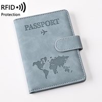 Portefeuille multi-cartes en cuir PU pour passeport de vol et carte de crédit et porte-carte d'identité