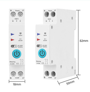 Interruptor inteligente compatible con TUYA <span class=keywords><strong>Smart</strong></span> Life, 1P, medidor de energía de 63A, 110V, 220V, kWh, temporizador de interruptor de medición, relé individual - Product Image 5