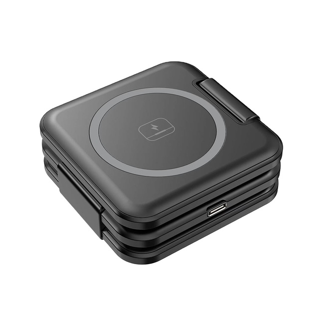 2024 New Foldable Charging Station Square 3 In 1 Folding Magnetic Cube Wireless Charger With Brand low prices