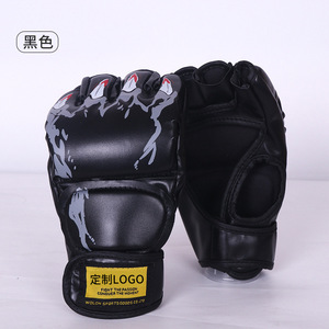 Guantes de Boxeo Azules de Medio Dedo con Cierre de Velcro para Entrenamiento de MMA y Práctica de Taekwondo para Adultos - Product Image 4
